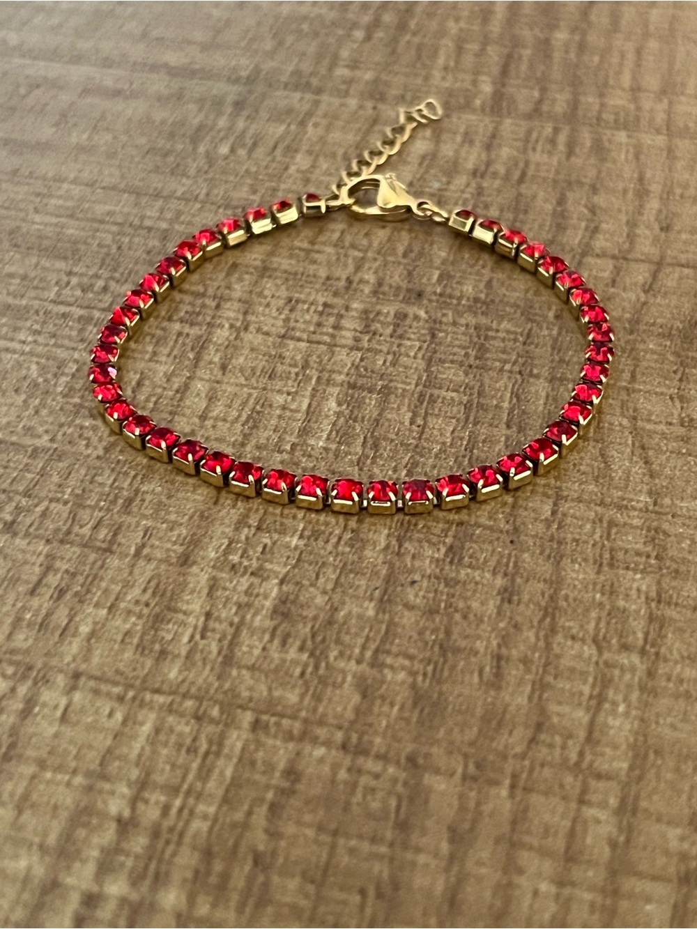 18K Gold plated stainless steel Birthstone Tennis Bracelet July